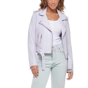 Veste en cuir en peau de mouton de haute qualité pour femmes doublure en nylon léger rempli de coton disponible au Pakistan prix de gros - Product Image 4