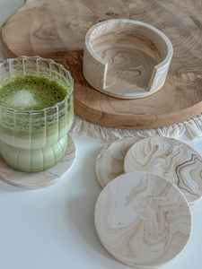 Posavasos Redondos de Piedra con Soporte, Decoración Minimalista Moderna para Mesa de Centro - Product Image 5