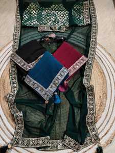 เสื้อเบลาส์ส่าหรีปักลายสีเหลือง,เสื้อผ้าอินเดียแขนสามส่วนผ้าฝ้ายสำหรับผู้หญิงทรงพอดีตัว - Product Image 6