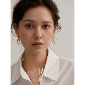 Orecchini Pendenti in Acrilico Trasparente e Cristallo, Leggeri, Irregolari, con Cerchio Dorato, Stile Religioso - Product Image 6