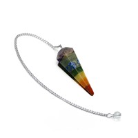 Péndulos Hexagonales de 7 Chakras Premium al por Mayor, Herramientas Energéticas para Tiendas de Cristales y Prácticos Holísticos (Estilo Mascota)