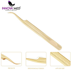 Pince à épiler d'extension de cils en acier inoxydable durable de soins de beauté personnels personnalisés de la meilleure qualité avec pointe pointue grande quantité - Product Image 1