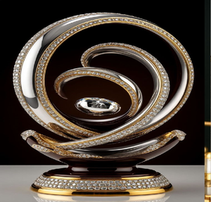 Elegantes trofeos de críquet con forma de globo dorado y detalles en espiral negro. Alta calidad, disponible a precios de mayoreo. - Product Image 5