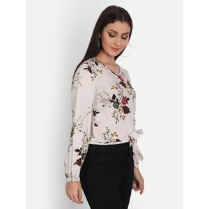Blusas de Rayón de Manga Larga con Estampado Floral Blanco para Ocio - Product Image 3