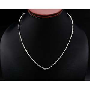 Collier en argent gris avec perles de diamant brut non taillées et élégantes - Product Image 4