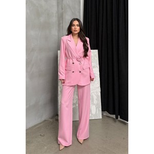 Giacca da donna con doppio Blazer tailleur pantalone con dettaglio di bottoni e gamba larga compresi gli accessori - Product Image 3