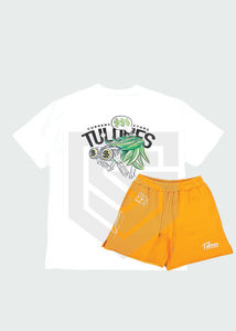 Ensemble court deux pièces personnalisé survêtement décontracté respirant personnalisé Streetwear T-shirts et shorts tenues en tissu pour hommes - Product Image 4