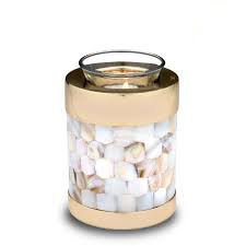 Vela pequeña de latón, Perla madre sencilla, 18 cu en urna de cremación, superventas - Product Image 3