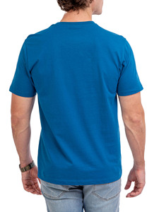 T-shirt personnalisé 100% pur coton bleu couleur classique demi-manches été décontracté haute qualité hommes t-shirts poche avant Logo personnalisé - Product Image 4