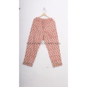 New Pure Cotton Hand block Long <b>Pajamas</b> Nightwear for Summer Indian Handmade Floral Printed Sleepwear PJ Set for Women - Product Image 3