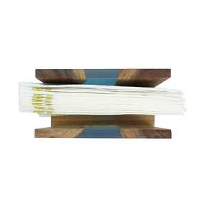 Servilletero de Madera de la Más Alta Calidad, Cuadrado y Redondo, de Resina Azul, Accesorios para Mesa, Dispensador de Servilletas y Organizador para Oficina y Restaurante - Product Image 4