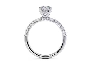 แหวนหมั้นเพชรเม็ดกลมรัศมีวง1.00CT ทองคำขาว14K พร้อมแหวนเพชรสำหรับปลูกในห้องปฏิบัติการทรงกลมสำหรับเป็นของขวัญวันครบรอบแต่งงานกับเธอ - Product Image 3