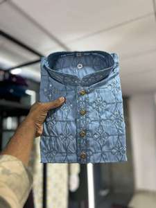 Kurta Pajama de Algodón Puro con Tejido Plateado para Hombre, para Bodas y Fiestas, de Proveedor Indio - Product Image 6