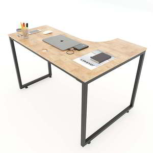 Mesa de Centro Minimalista Moderna para 4 Personas HBMN018 240x140cm con Tapa Curva de Madera de Caucho con Estilo Melamina para Muebles de Oficina - Product Image 3