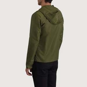 Chaqueta Cortavientos con Capucha Estilo Deportivo Wesley Green, Ligera, Transpirable, de Lana, Nailon, Piel de Oveja, Poliéster y Algodón, Talla XL, con Cierre - Product Image 5