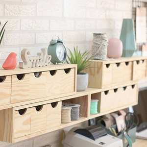 WELL HOME Mueble de Almacenamiento de Madera de Pino con 5 Cajones, 57x14x11.3cm - Product Image 4