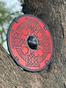 Bouclier Viking Médiéval Personnalisé de Qualité Supérieure, Lame en Acier à Haute Teneur en Carbone, Manche en Cuir, Couleur et Taille Personnalisables, Support OEM - Product Image 6