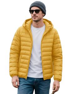 Veste matelassée légère en toile pour homme, à capuche, col montant, chaude, d'hiver, doublée, résistante à l'eau, entièrement zippée, qualité supérieure - Product Image 5
