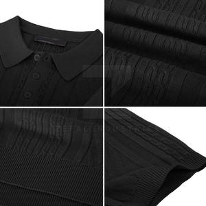 Personalizado su propio diseño sólido 100% algodón ecológico hombres de alta calidad transpirable de punto para camisas - Product Image 6