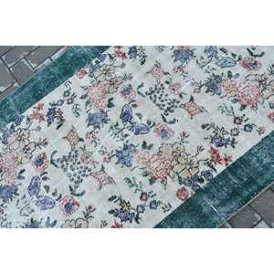 พรมวินเทจ ขนาด 3.5x6.3 ฟุต พรมตกแต่งลายดอกไม้สีเขียว พรมขนสัตว์ตุรกี - Product Image 5