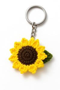 Crochet soleil fleur porte-clés tissage à la main mignon cadeau pour clés de voiture sac portefeuille sac à main femmes filles par les expéditeurs indiens - Product Image 6