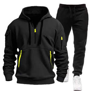 Ensemble de survêtement de sport pour homme, coupe ajustée, personnalisé, jogging, sweat-shirt et pantalon de survêtement, streetwear - Product Image 1