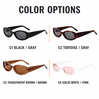 Lunettes de soleil ovales en acétate Mellume OEM ODM, style œil de chat, avec logo personnalisé, verres CR39, emballage de marque, pour hommes et femmes