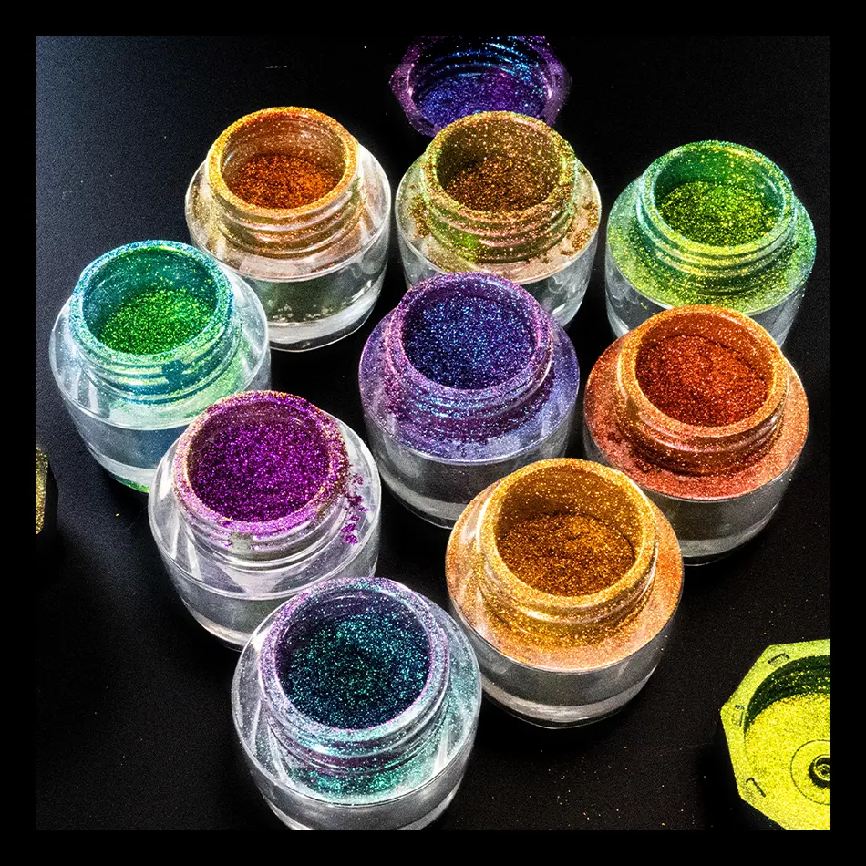 Naroon Wholesale High Pigmented Color Changing Cosmetic Eyeshadow Nail Chameleon Pigment Powder