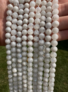 Collier en cristal naturel, perles de pierre de lune arc-en-ciel lisses, pierre rouge polie, bijoux, brin lâche, grossiste en pierres précieuses pour la guérison - Product Image 3