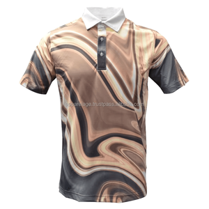 Logo personnalisé unisexe brodé pour polo Chemise de golf en polyester à séchage rapide Manches courtes Maillot de grande taille imprimé en tissu - Product Image 2