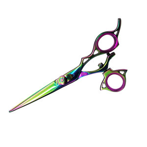 Haute qualité 2 pièces multicolore en acier inoxydable ciseaux de coiffure ensemble ciseaux de coiffeur pour la coupe de cheveux tranchants beauté amincissante - Product Image 2