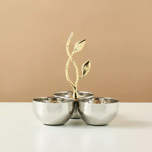 Bol à noix en métal argenté décoratif pour la maison moderne Bol à fruits à condiments et à salade pour comptoirs et dessus de table Approvisionnement direct en usine - Product Image 5