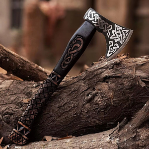 Wholesale Customized OEM ODM Cutlery Factory Handmade High Carbon Steel <b>Axe</b> <b>Wood</b> Handle Outdoor Camping <b>Axe</b> with Leather Sheath - Product Image 6