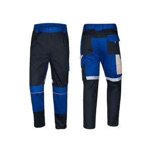 Pantalones de trabajo blancos y grises para hombre, de poliéster, resistentes a la abrasión, estilo cargo, con múltiples bolsillos. - Product Image 6