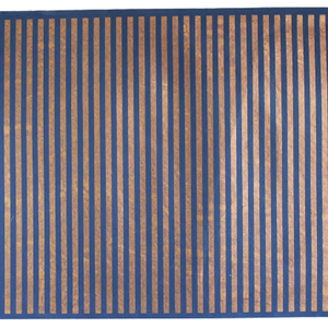 Nouveau papier d'emballage cadeau tendance, rayures métalliques cuivrées imprimées, papier recyclé en coton bleu, feuilles de papier cadeau de Noël - Product Image 1