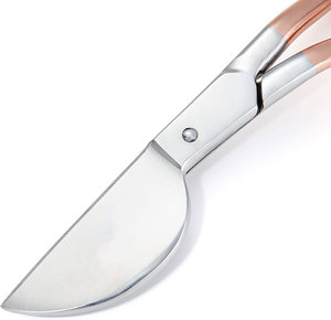 Tijeras de pico de pato con mango dorado de 4.5 pulgadas, ergonómicas, curvadas, offset, sostenibles, para diestros, para el cuidado de cutículas - Product Image 2