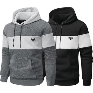 "Trendy Men’s Color Block Hoodie Stylish Winter Outerwear, Comfortable & Warm <b>Sweatshirt</b> Available in Black, Gray, and <b>White</b>" - Product Image 1