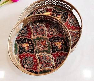 Bandeja de Servicio Elegante de Metal Esmaltado, Superficie de Alta Calidad para el Hogar, Hotel, Restaurante, Necesidades de Servicio de Alimentos - Product Image 3