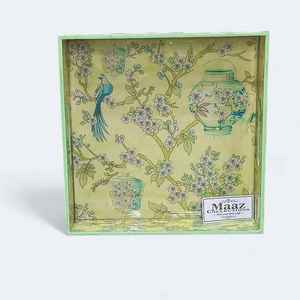 Ensemble de plateaux de service en bois MDF moderne, imprimé émaillé, écologique, avec poignée, 12x12x2 pouces, décoration de Noël pour la maison, artisanat en bois - Product Image 2