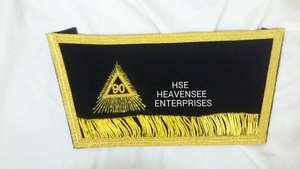 Puños de Regalia masónicos personalizados, puños de manga de lingotes de oro bordados a mano para uso en casa de campo - Product Image 5