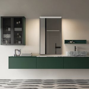 JY Project Custom Modern <b>Wood</b> Modular <b>Bathroom</b> Vanity <b>Cabinet</b> Set <b>with</b> Lighted <b>Mirror</b> Custom-Size for <b>Bathroom</b> Villa or Hotel - Product Image 3