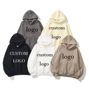 Jersey térmico de algodón 100% de gran tamaño con logotipo personalizado para hombre, Jersey de invierno de alta calidad con capucha y hombros caídos - Product Image 2