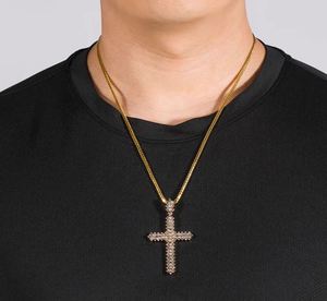 Pendentif croix pyramidale en or jaune 14 carats personnalisé Nouveau Hip Hop Diamant simulé taille princesse Moissanite principale en argent 925 - Product Image 3