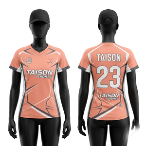 Premium 180 GSM Polyester Mesh Floor Ball Jersey Orange Navy Sublimation Print Raglan Panel Custom Logo - Product Image 2