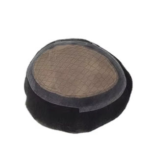 Perruque toupet en cheveux humains 100% soie Pro Remy Virgin Raw Taz Indian Hair - Product Image 1