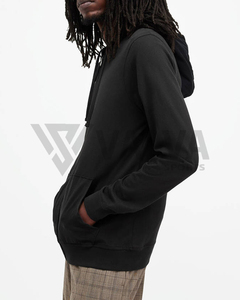 Sweat à capuche zippé respirant en molleton thermique 100 % coton de qualité supérieure, coupe classique, brodé, motif uni imprimé, printemps, prix bas - Product Image 2