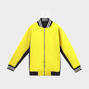 Chaqueta universitaria OEM de alta calidad a prueba de viento para mujer, ropa de calle hecha a medida, tela de lana con cremallera teñida, logotipo de punto para invierno - Product Image 4