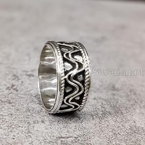 Men's <b>Ring</b> <b>Plain</b> Band Silver <b>Ring</b> <b>Plain</b> Heavy Signet Meditation <b>Ring</b> Christmas Handmade Customize Jewelry Solid 925 Silver <b>Ring</b> - Product Image 6