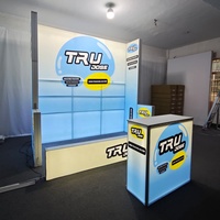 Stand d'exposition 10x10, stand d'exposition SEG, stand d'exposition en aluminium, stand d'exposition 3x3, conception de stand d'exposition modulaire avec étagères