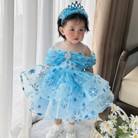 Robe jupe en tulle Elsa de dessin animé de haute qualité meilleur prix OEM ODM robe de princesse printemps-hiver pour bébés filles fabriquée au Vietnam pour